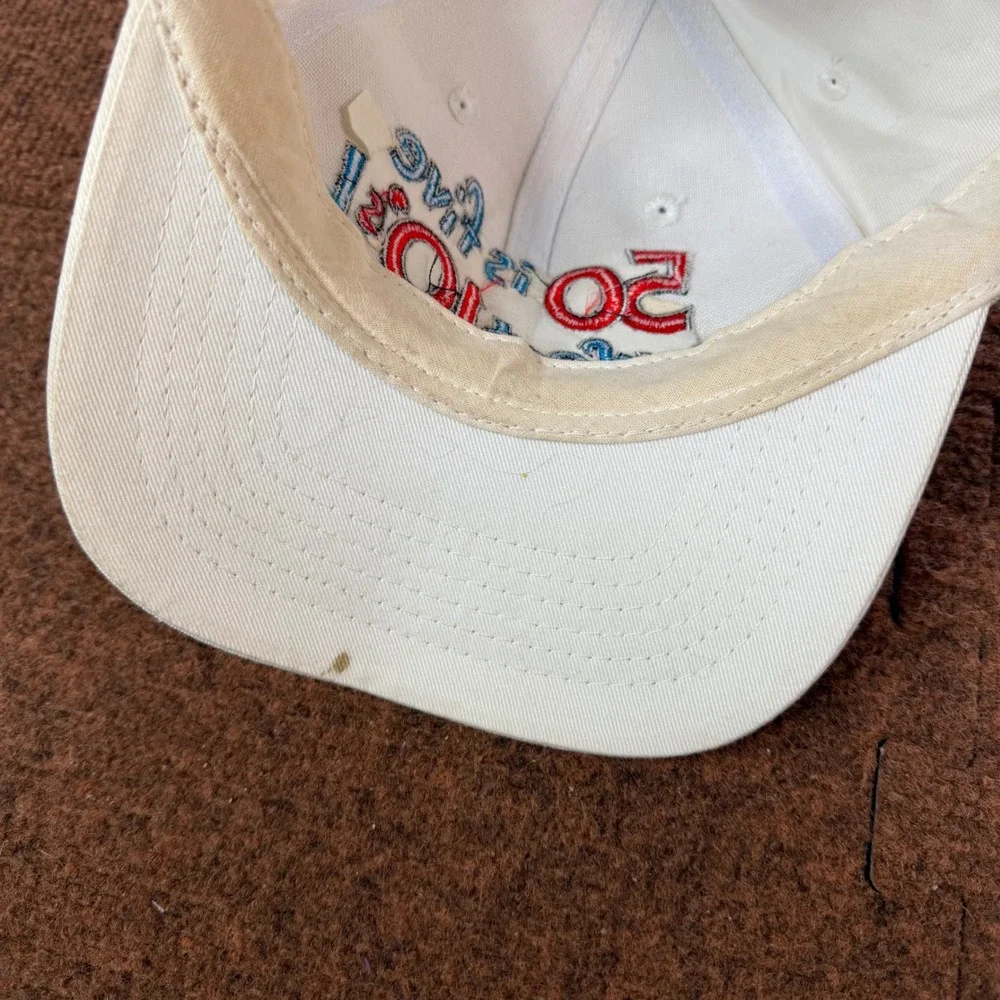 Vintage Shoebox 50th Birthday Snapback Hat White 50 is Five Perfect 10s Cotton